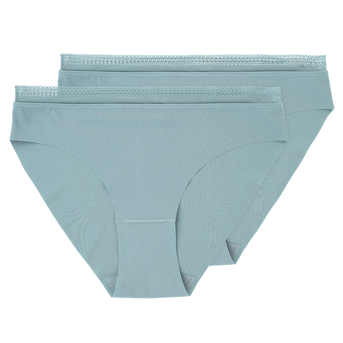2 Damen Seamless-Slips mit Spitze