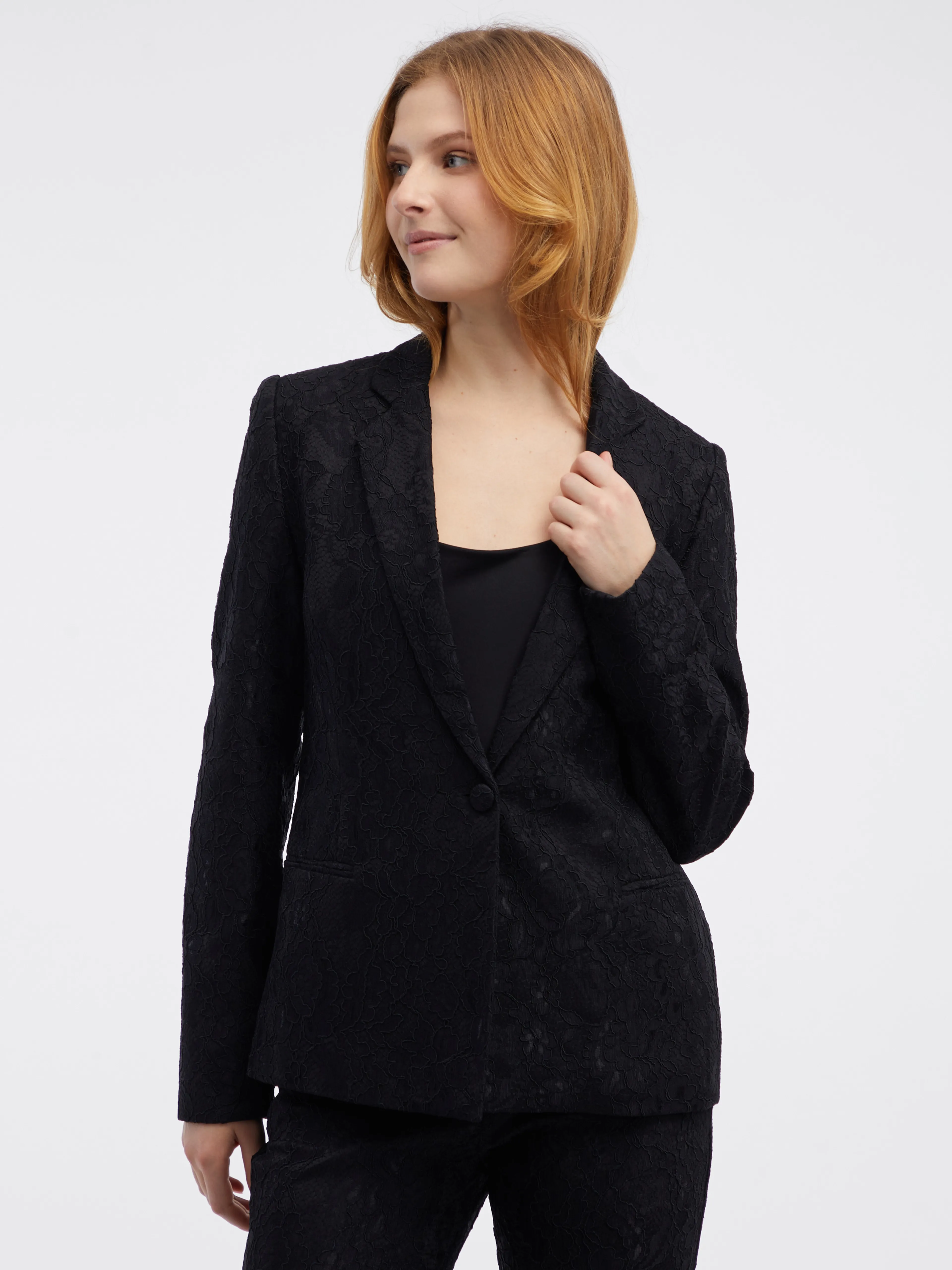 Schwarze gemusterte Damenjacke ORSAY