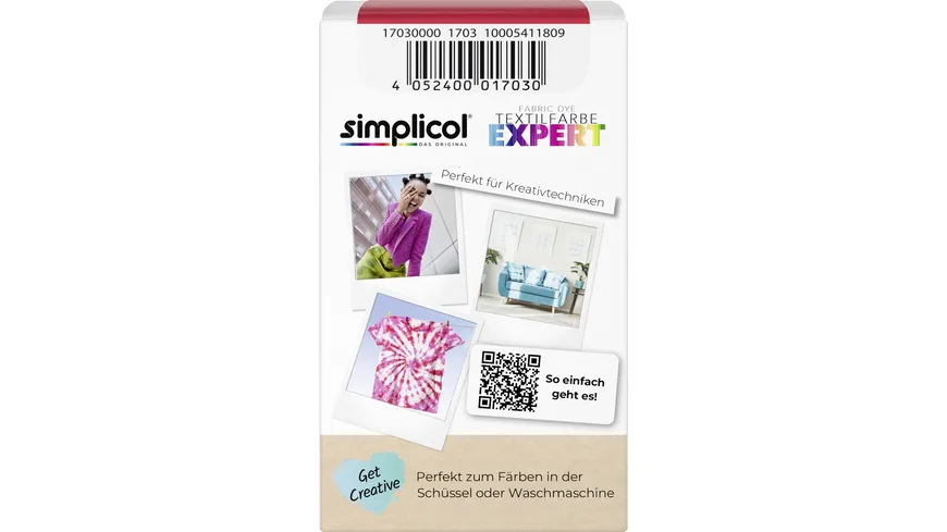 simplicol Textilfarbe expert Mohn-Rot 150 g