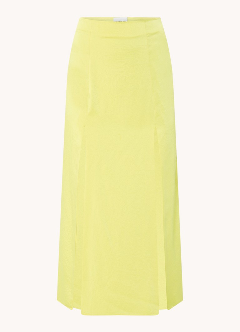 Fusta midi din satin cu fanta Claudie Pierlot Sapini