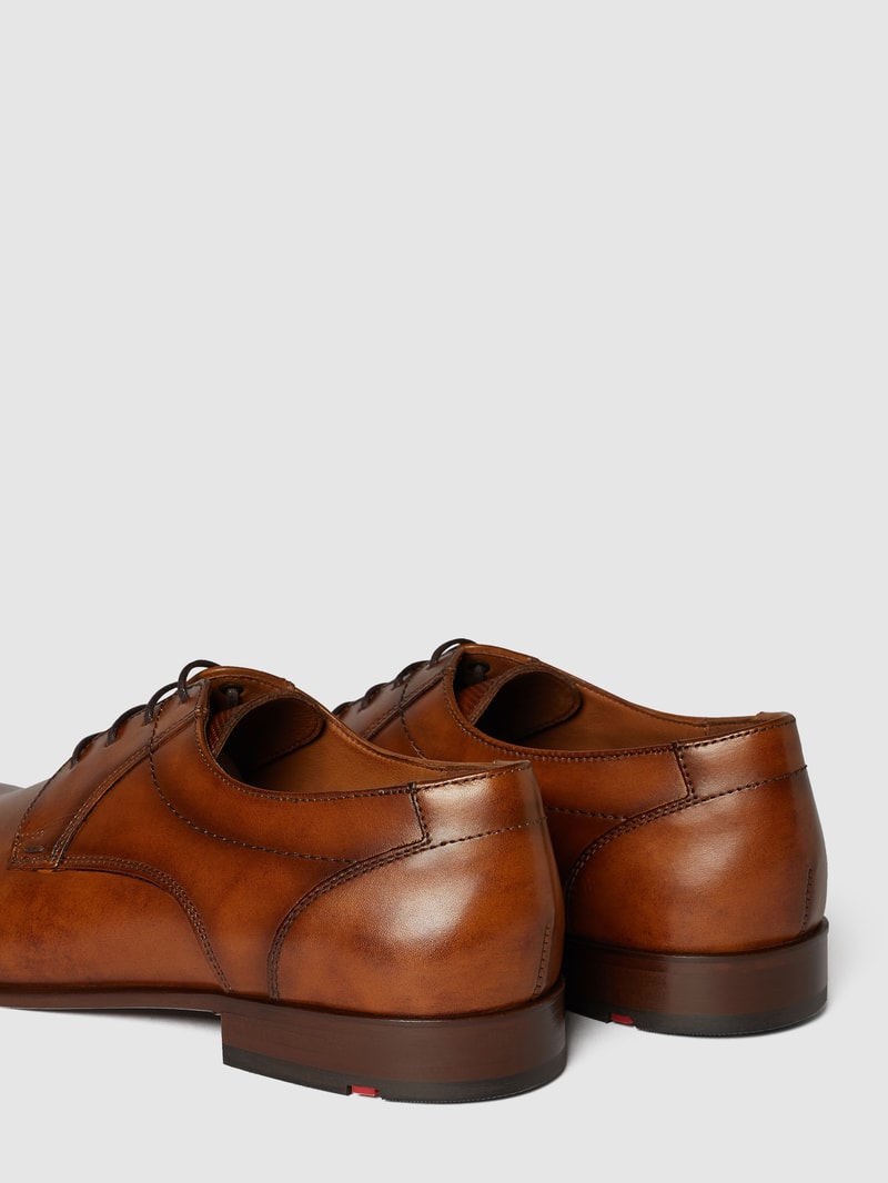 Derby aus Leder Modell 'Manon' in cognac