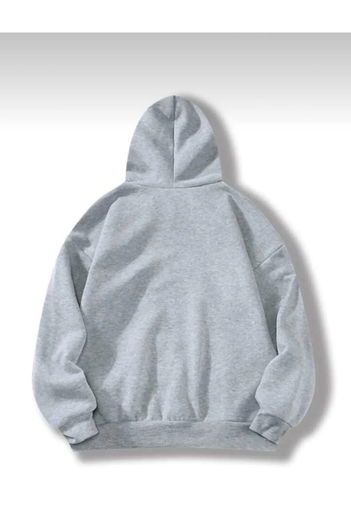My Blog  Graues Basic-Sweatshirt mit Kapuze in Übergröße
