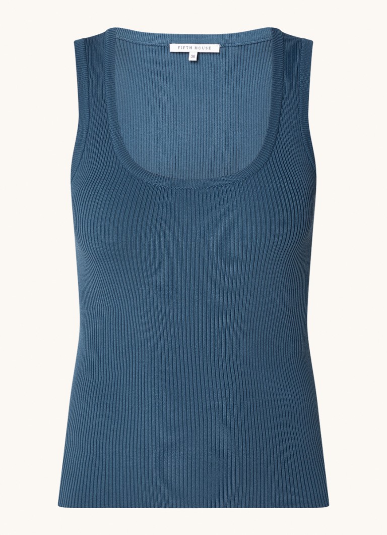 Canotta a maglia fine Fifth House Jai con texture a coste