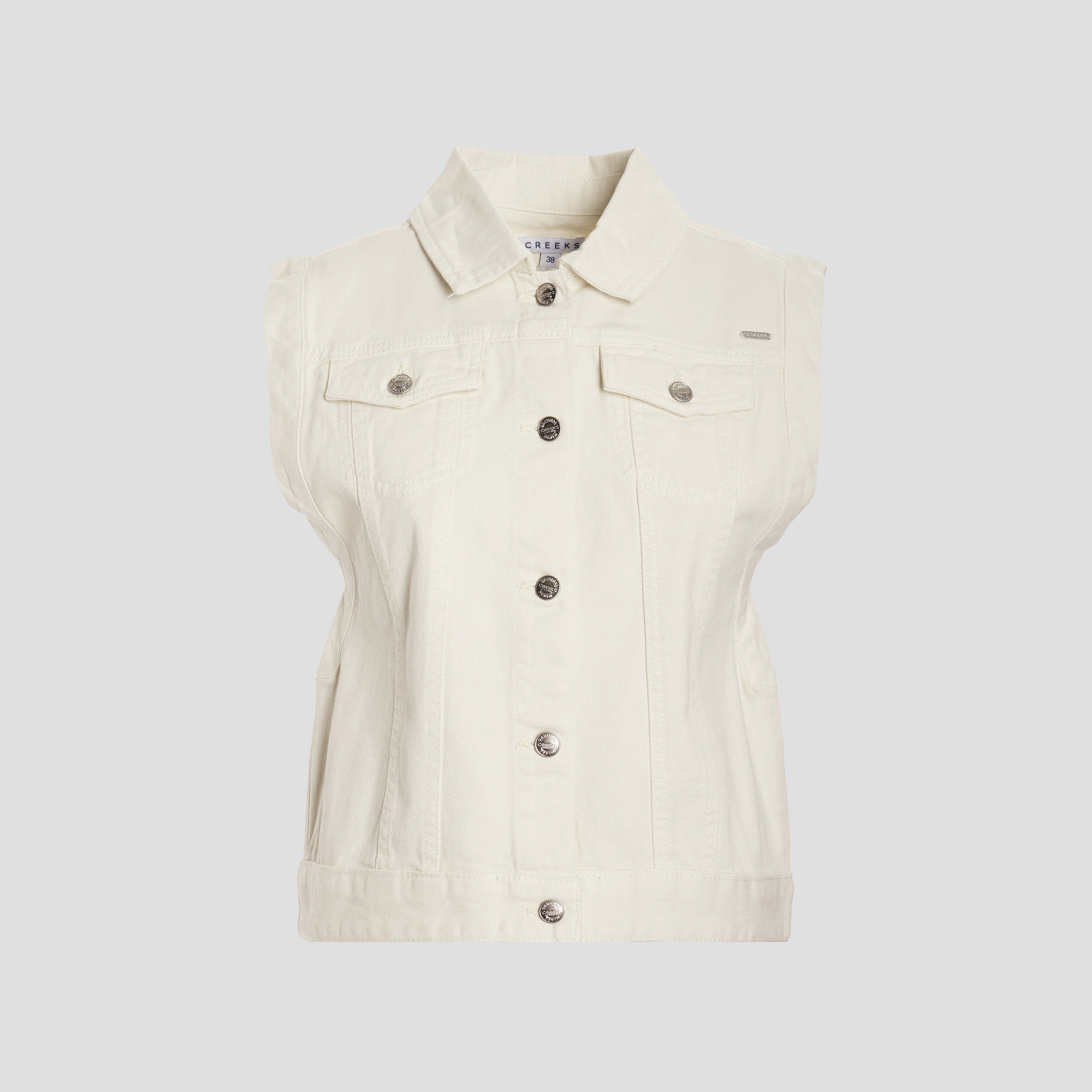 Veste droite sans manches blanc femme | La Halle