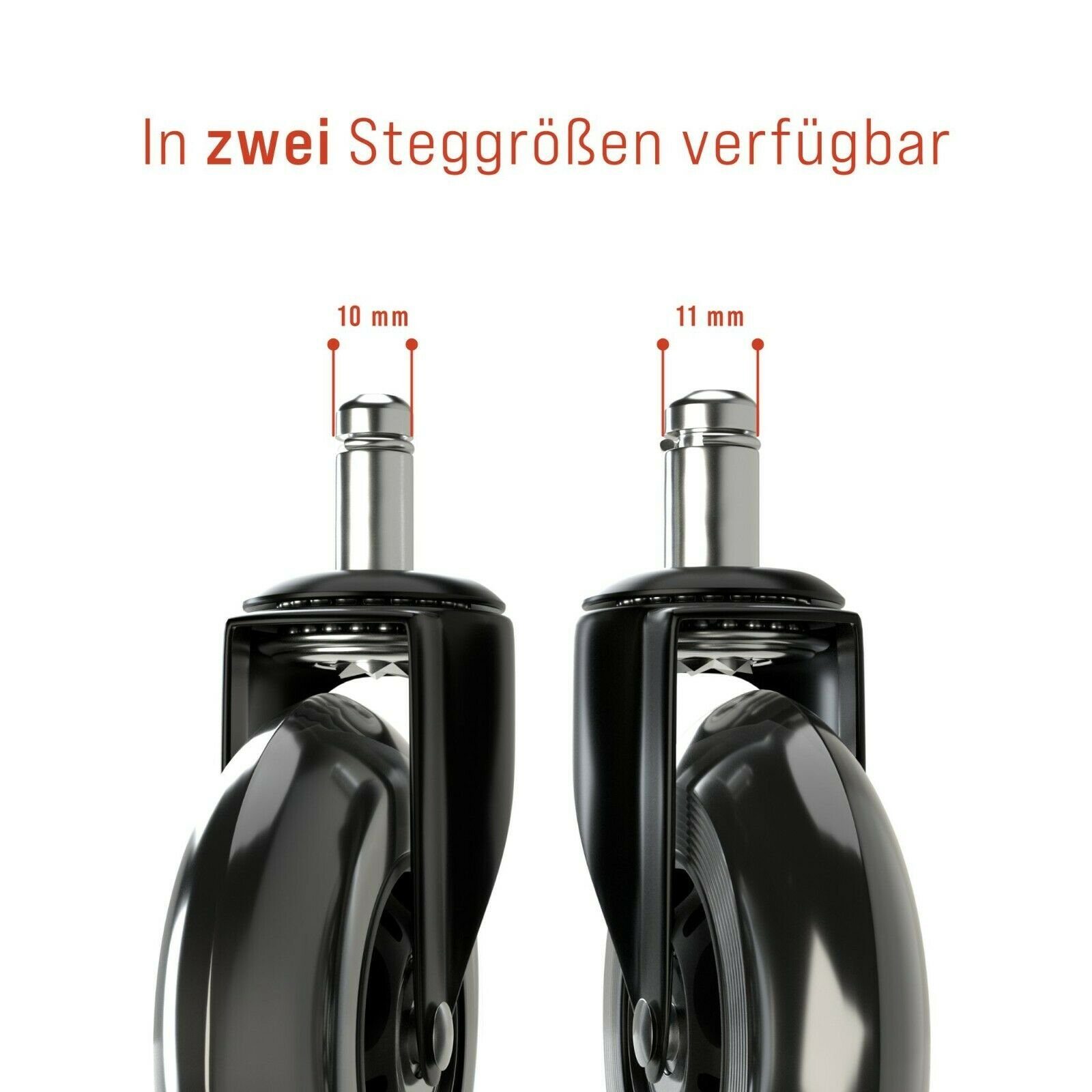 Vendix Stuhlrolle 5x Bürostuhl Rollen leise und kratzerfrei - Universal Hartbodenrollen