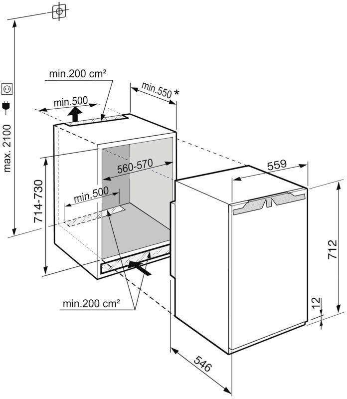 Liebherr Einbaugefrierschrank IFNe 3503_999409951, 71,2 cm hoch, 55,9 cm breit
