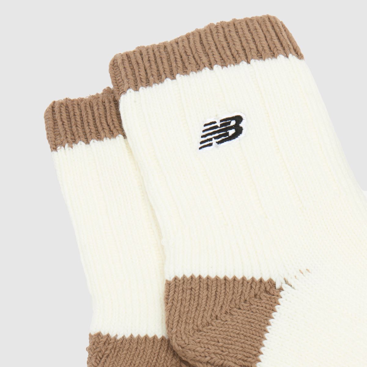 New Balance – Vita, grovstickade ankelstrumpor i 3-pack