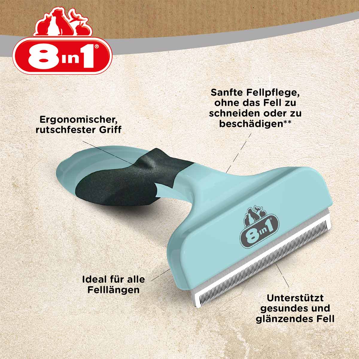 8in1 Unterfellbürste Perfect Coat DeShedder Hund L bei ZooRoyal