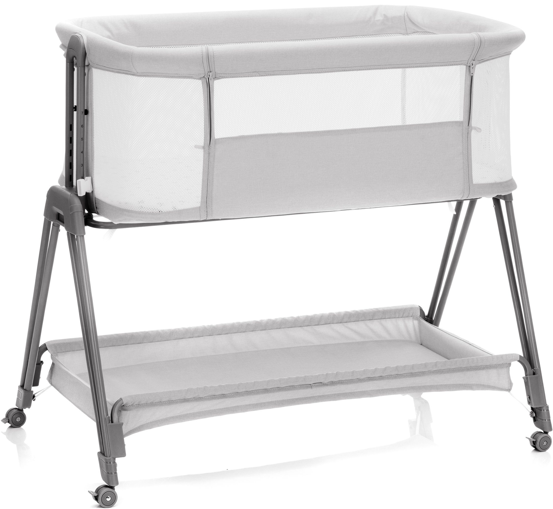 Fillikid Beistellbett Dream, stone, mit Reisetasche und Matratze