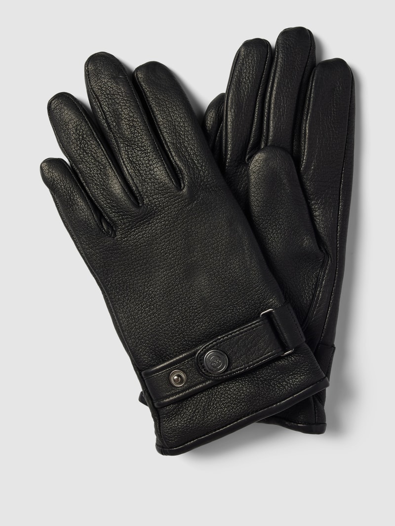 Handschuhe in Leder-Optik in schwarz