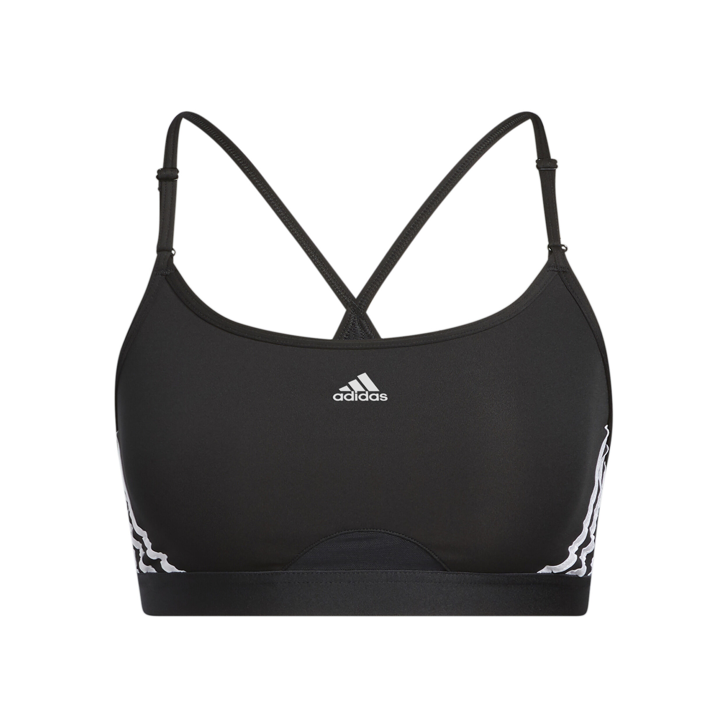 Aeroreact Low-Support 3 Stripes Sport-BH Damen - Schwarz