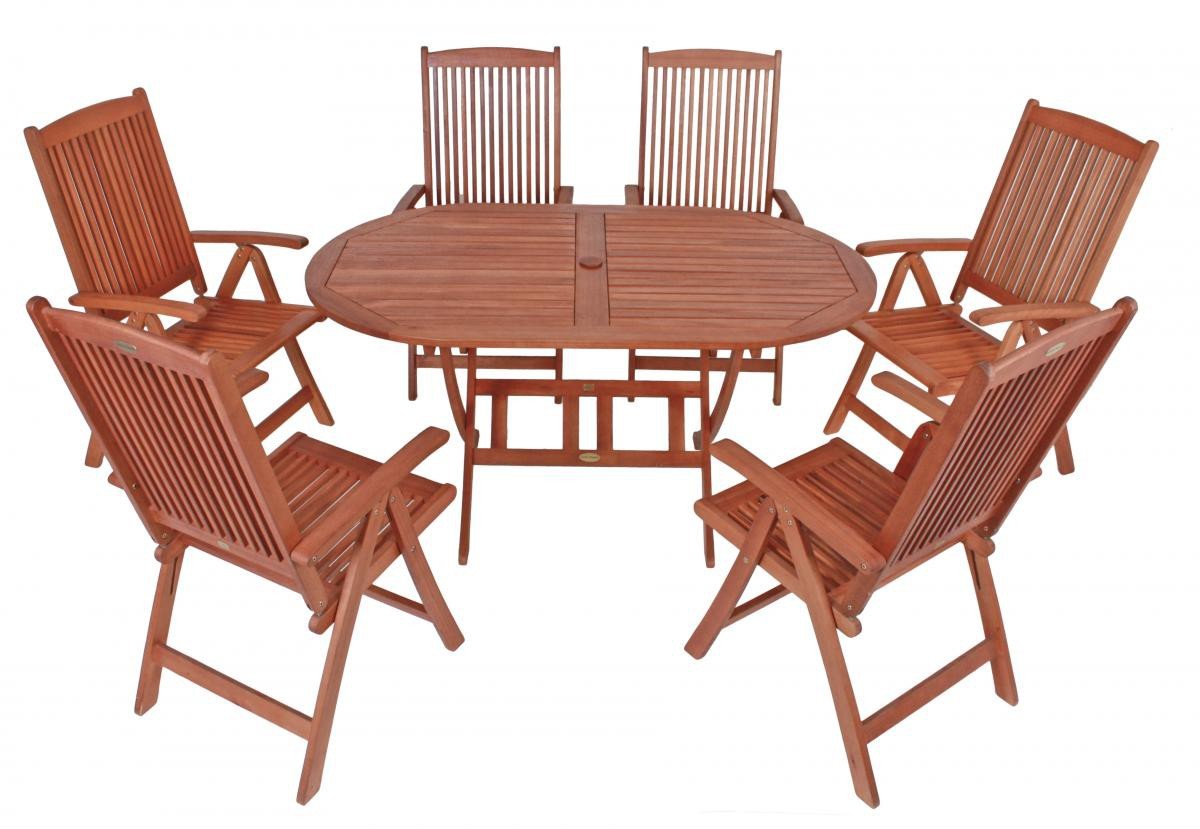Garden Pleasure Harms Set Stockholm 7 tlg. / 6x 985017 Hochlehner / 1x 985013 Tisch