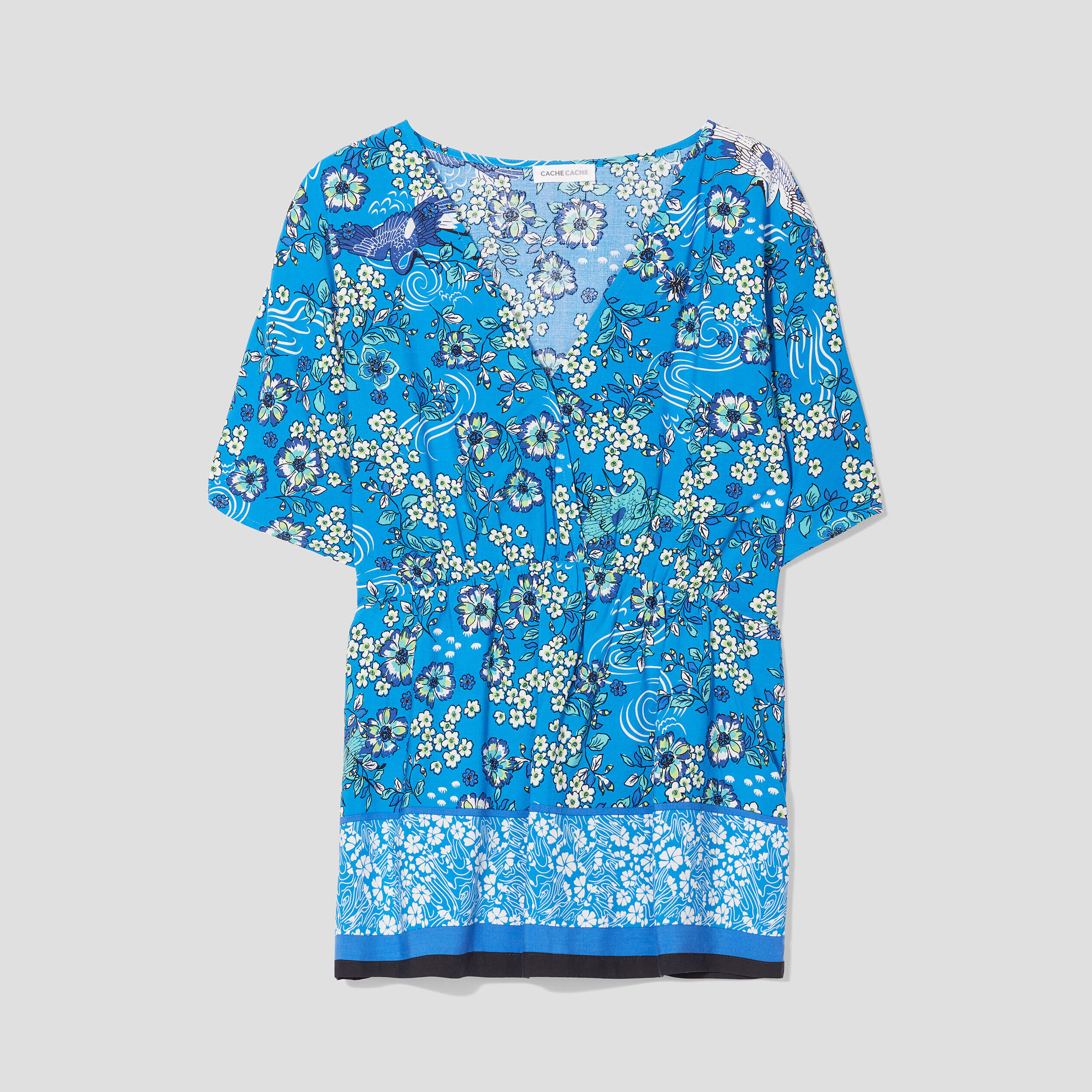 Blouse manches courtes bleu clair femme | Cache Cache