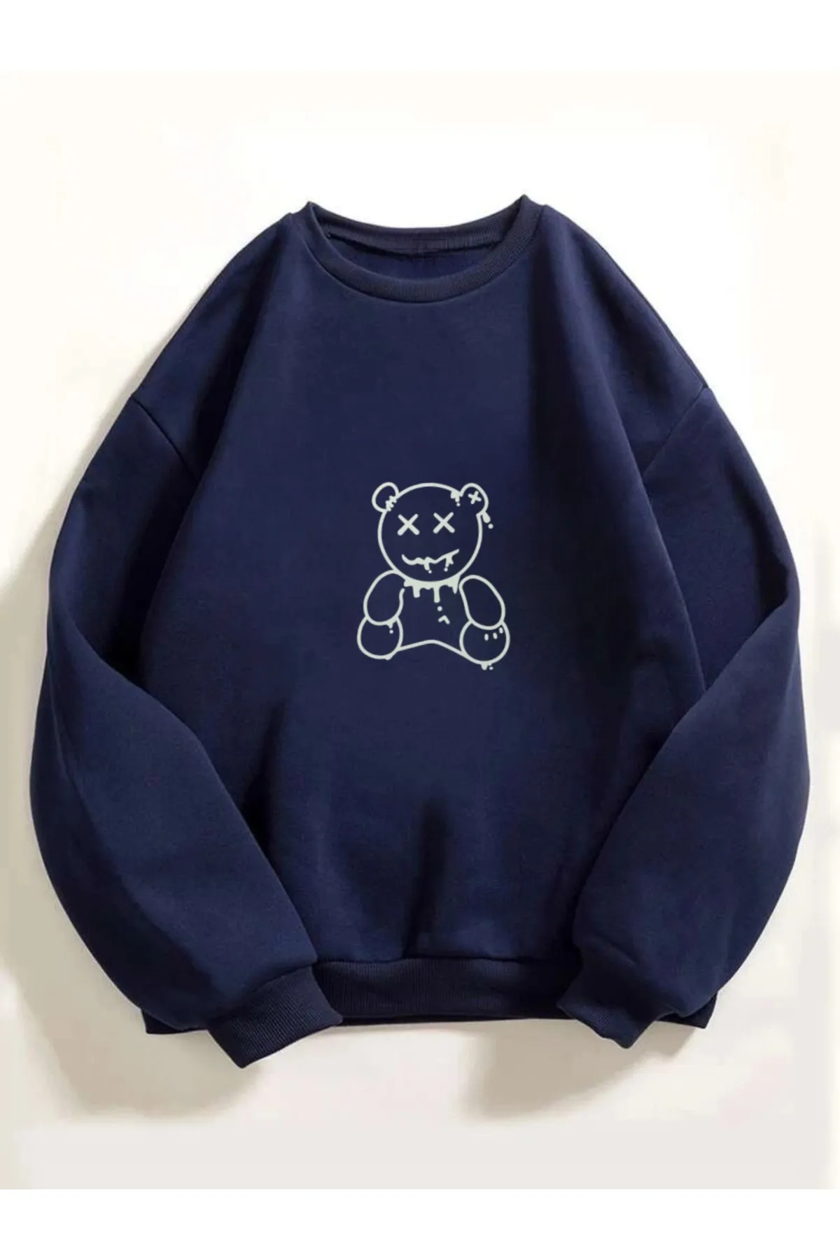 My Blog  Marineblaues Sweatshirt mit Rundhalsausschnitt und Teddybär-Aufdruck