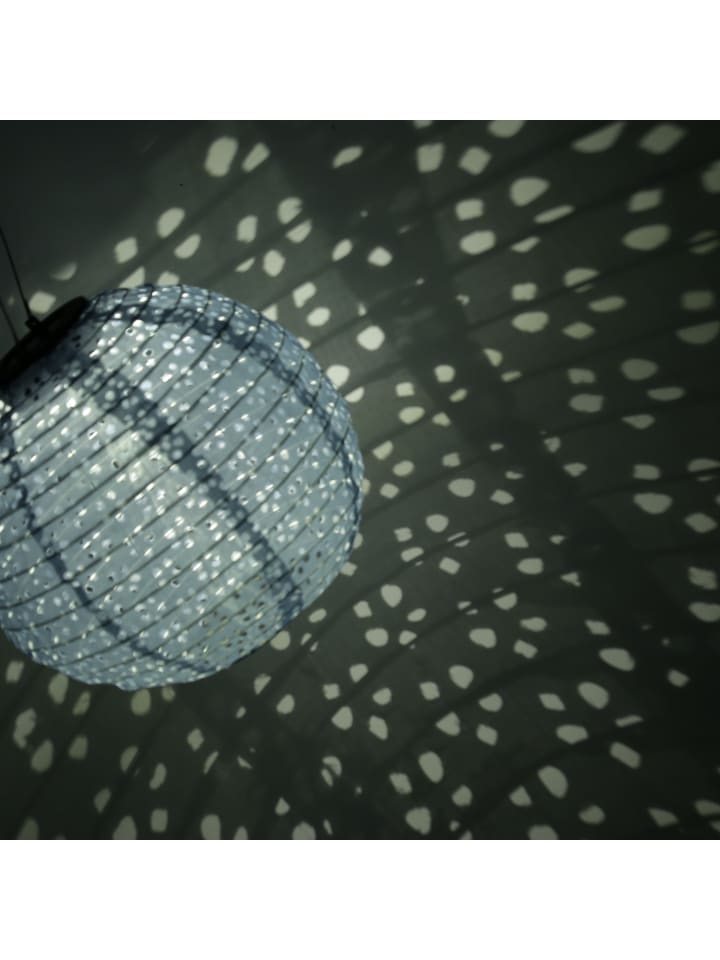 MARELIDA 2x LED Solar Lampion mit Blumenmuster H: 25cm/40cm in blau günstig kaufen onesize
