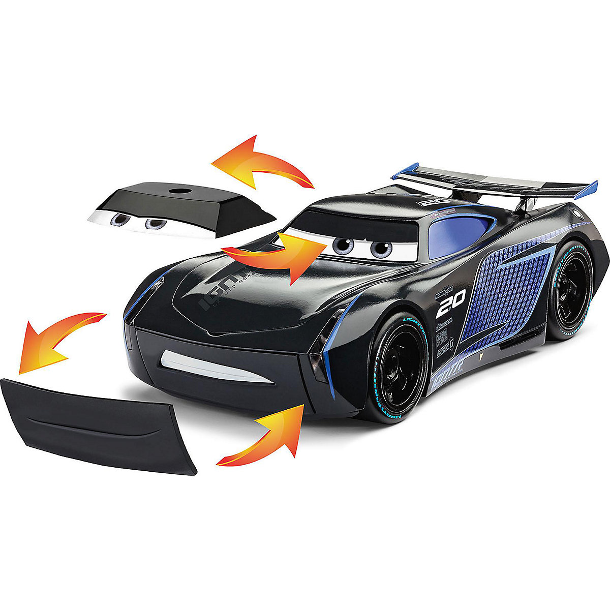 Jackson Storm  -Cars Auto mit Licht & Sound, Revell First Construction, Bausatz für Kinder ab 4 im Maßstab 1:20, 19 Teile, 22,2 cm