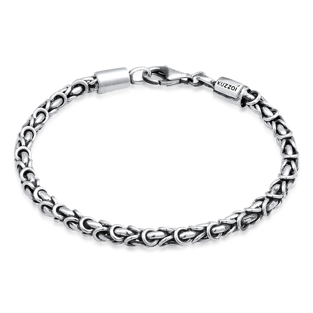 KUZZOI KUZZOI Bracelet Hommes de base Massive Moderne en argent sterling 925 Bracelet