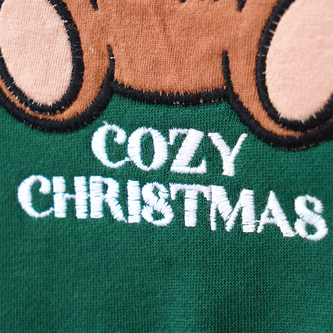 Baby Weihnachtssweatshirt mit Bär-Applikation dunkelgrün