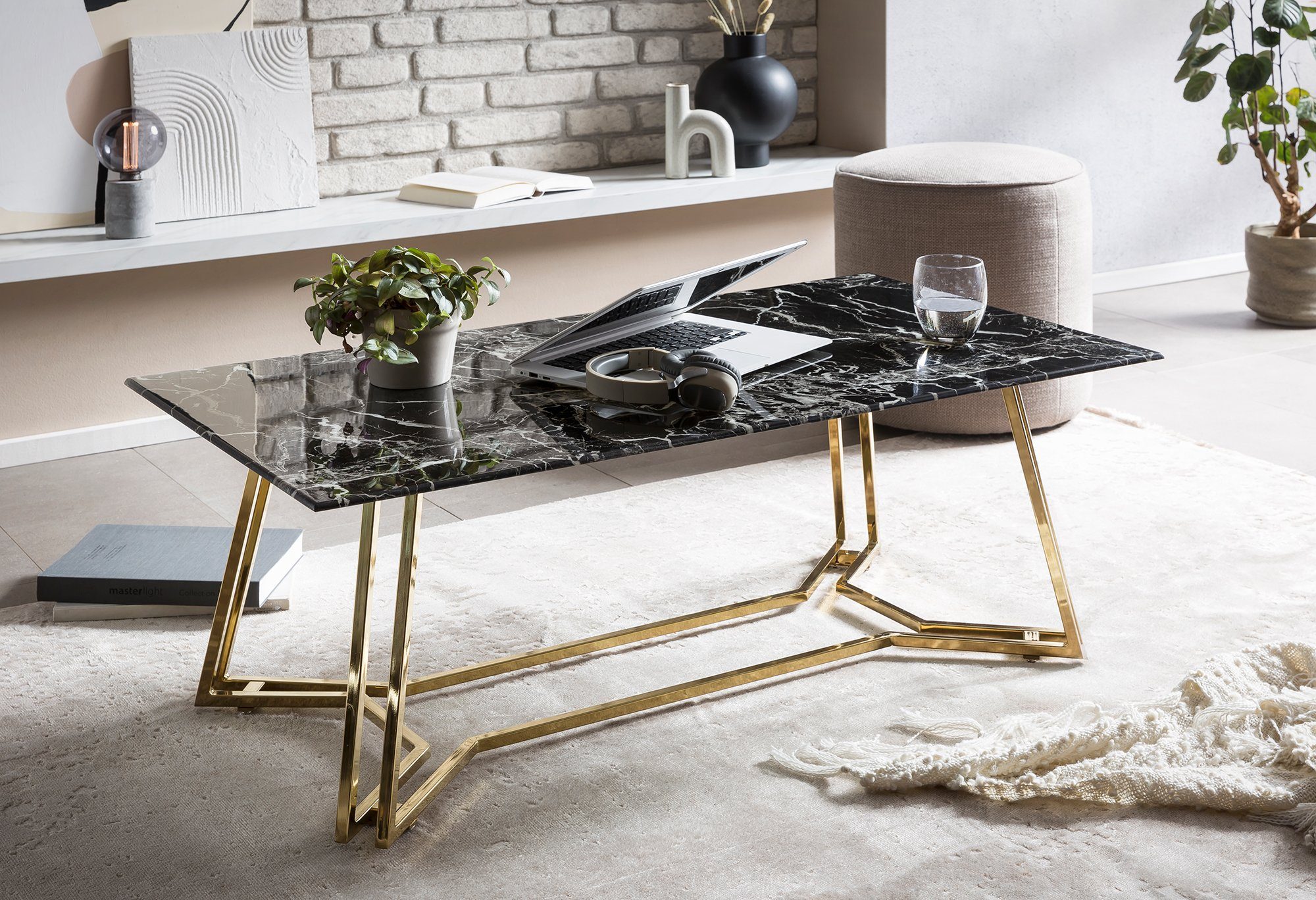 SalesFever Couchtisch, Tischplatte im Marmor-Design
