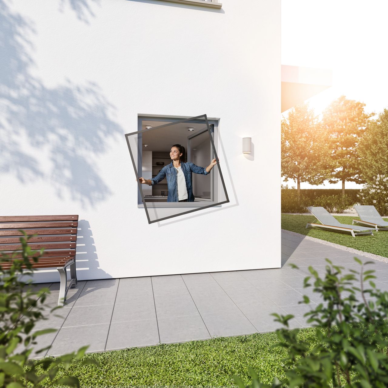 Powertec Insektenschutz -Fenster 100x120cm Anthrazit