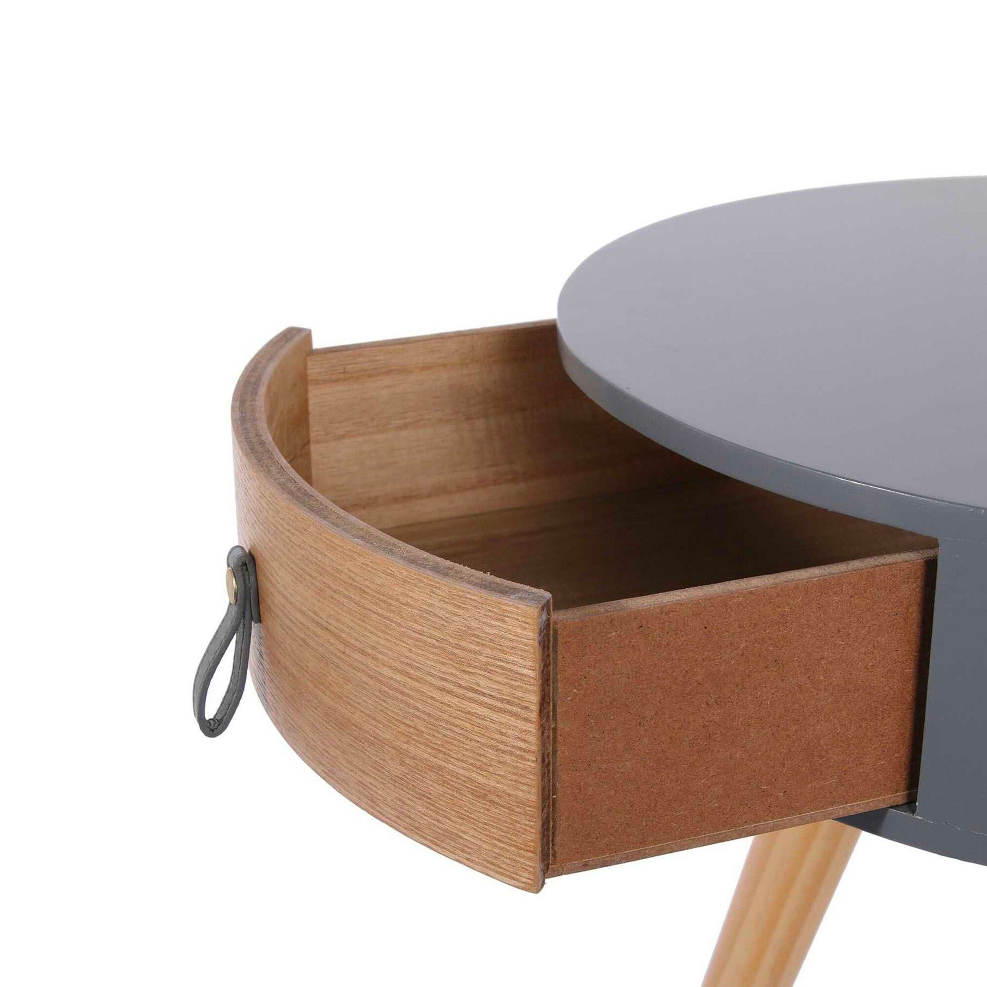 Table de chevet ronde bicolore TIHAME