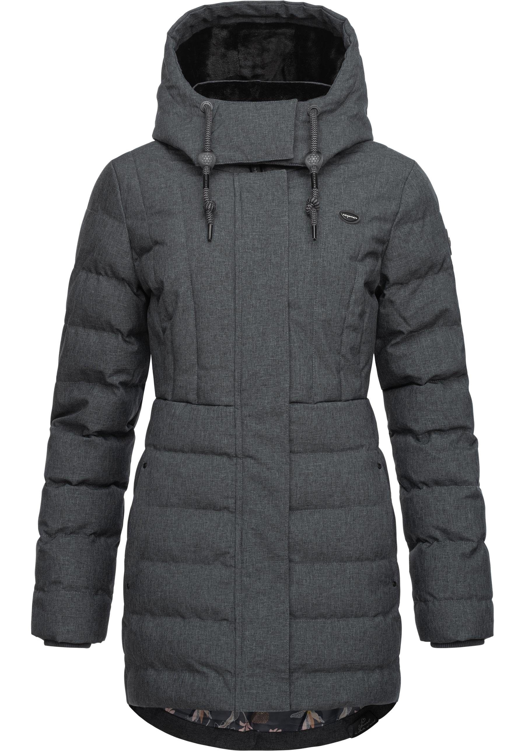 Ragwear Kurzmantel Ashanta stylischer, gesteppter Winterparka mit gefütterter Kapuze
