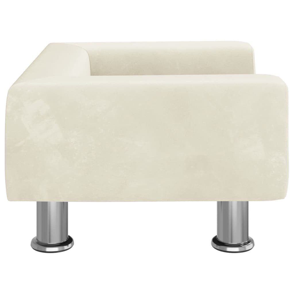 vidaXL Kindersofa Kindersofa Creme 50x40x26,5 cm Samt Kindercouch Kindermöbel Kinderzimm