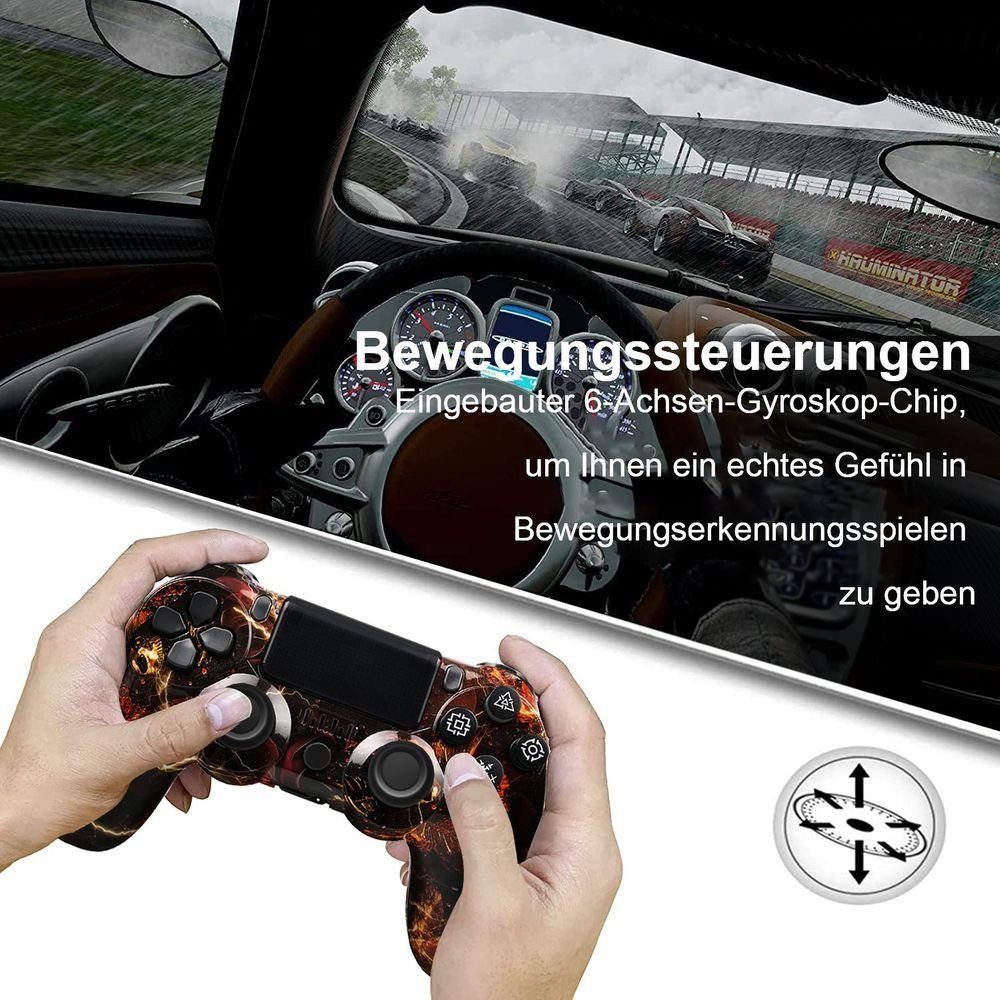 KINSI Gamepad, Game Controller, für PS4, Wireless, Bluetooth PlayStation 4-Controller