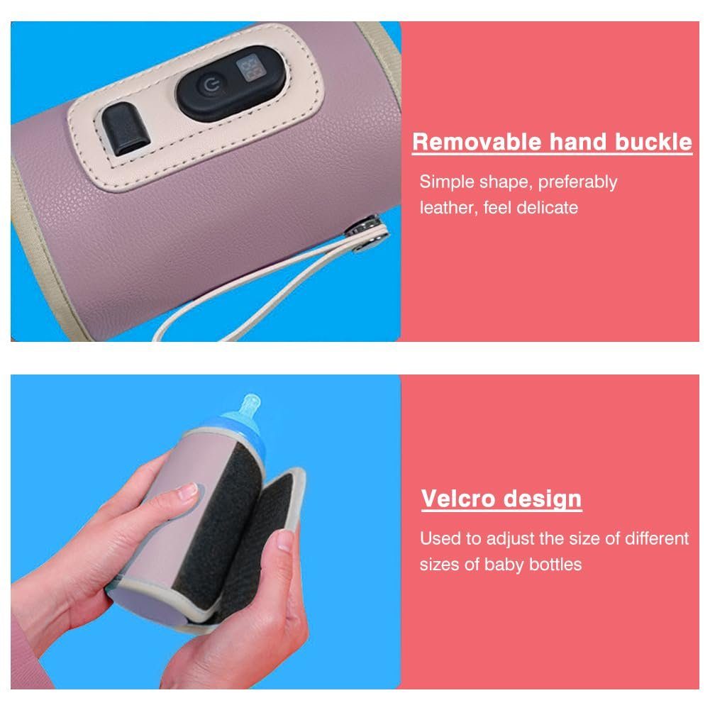 YUHRO Babyflaschenwärmer Tragbarer USB-Babyflaschenwärmer mit LCD für unterwegs., Flaschenwärmer für zu Hause, draußen, im Auto, auf Reisen