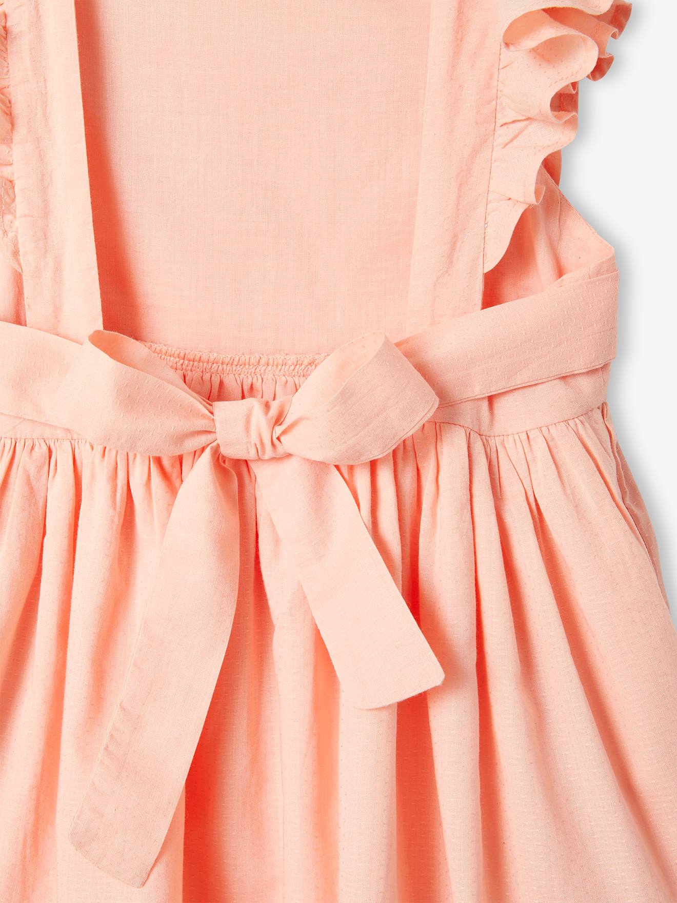 Robe de cérémonie volantée dos nu fille bleu ciel