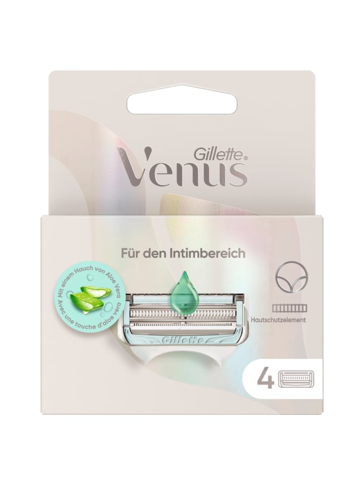 Gillette Venus für den Intimbereich Systemklingen 4er in Weiß günstig kaufen Anzahl: 4 Stück