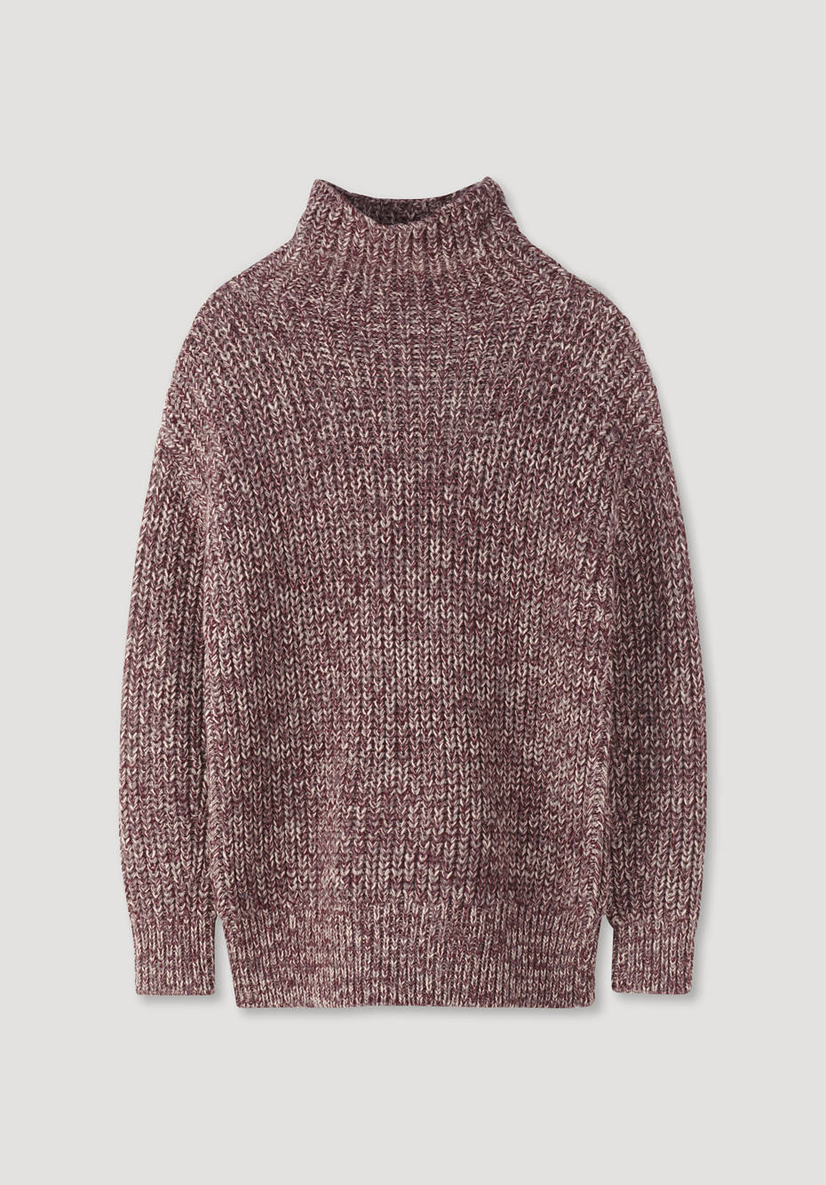Rollkragenpullover aus Bio-Baumwolle und Bio-Schurwolle mit Alpaka