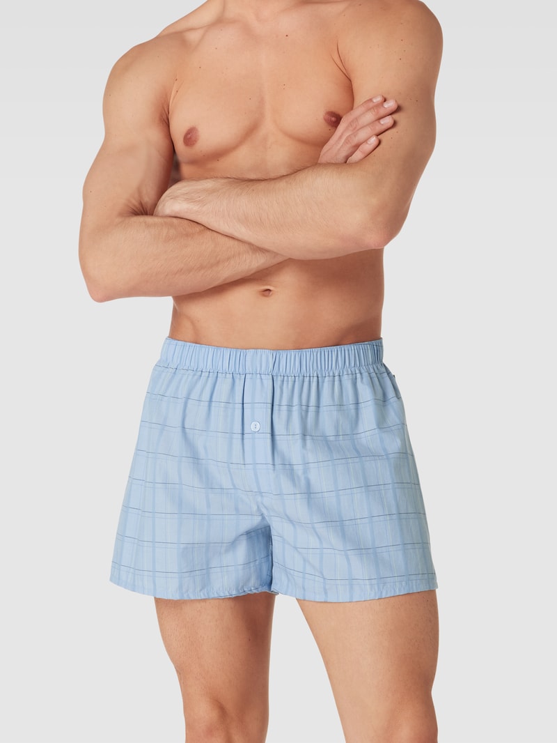 Boxershorts mit Karomuster Modell 'Fancy Woven Boxer' in hellblau