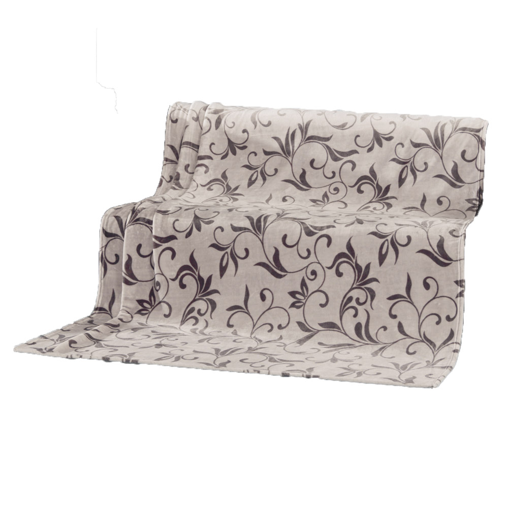 Dreamtex Kaschmirtouch-Decke, ca. 150 x 200 cm - Ornament Allover Anthrazit