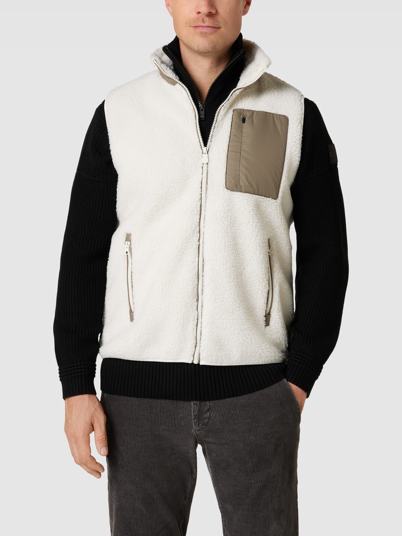 Weste mit Label-Patch Modell 'ISMAEL' in offwhite