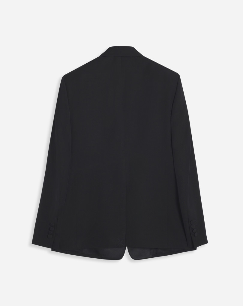 VESTE À SIMPLE BOUTONNAGE AVEC POCHES À RABAT ET REVERS EN SATIN