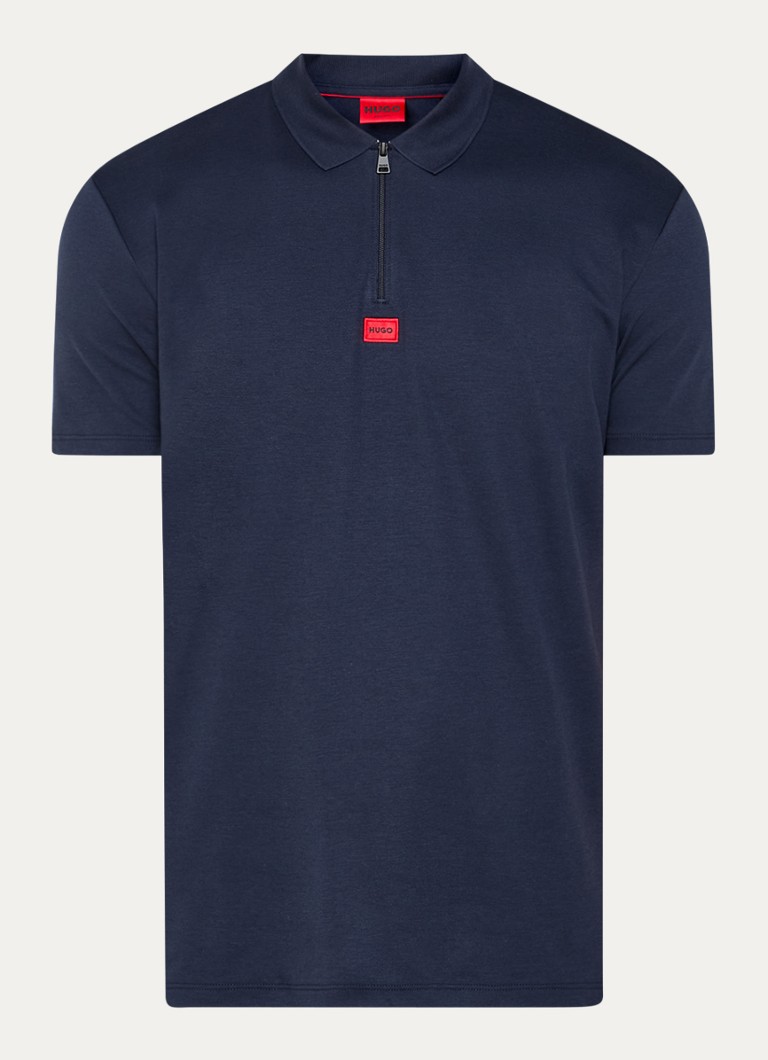 HUGO BOSS Deresom regular fit polo with logo and half zip