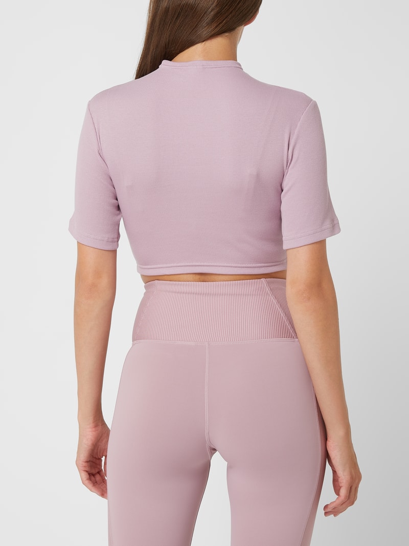 Cropped T-Shirt mit Stretch-Anteil in rosé