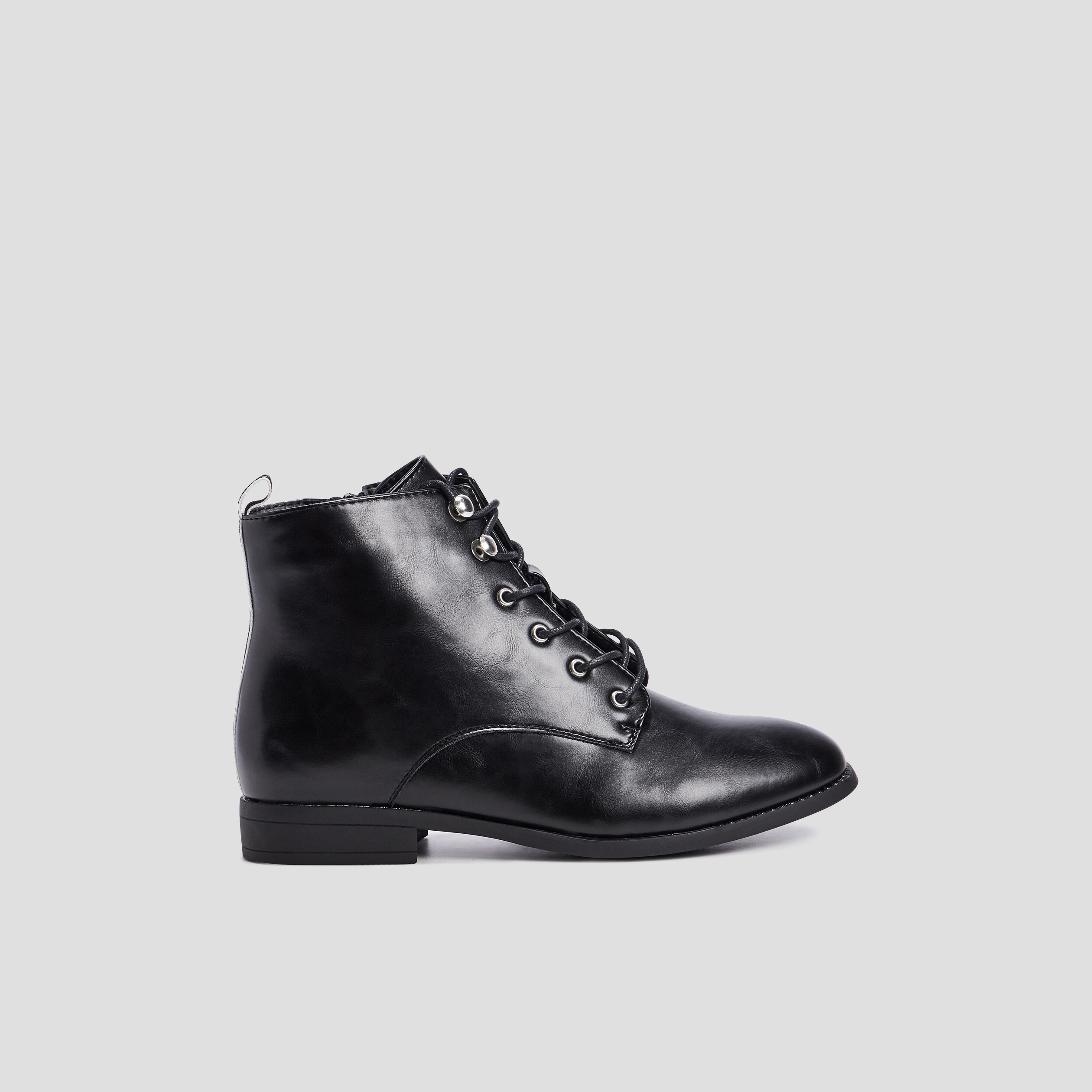 Bottines à talons plats noir femme | La Halle