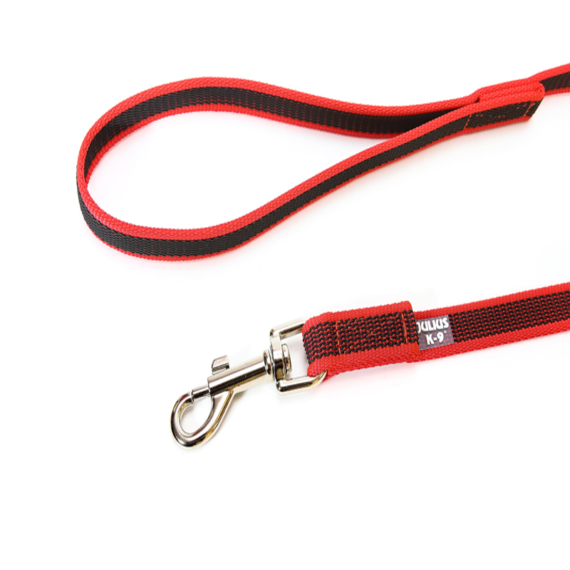JULIUS-K9 Hundeleinen JULIUS-K9 Führleine 20mm Schlaufe 1 m rot/ grau