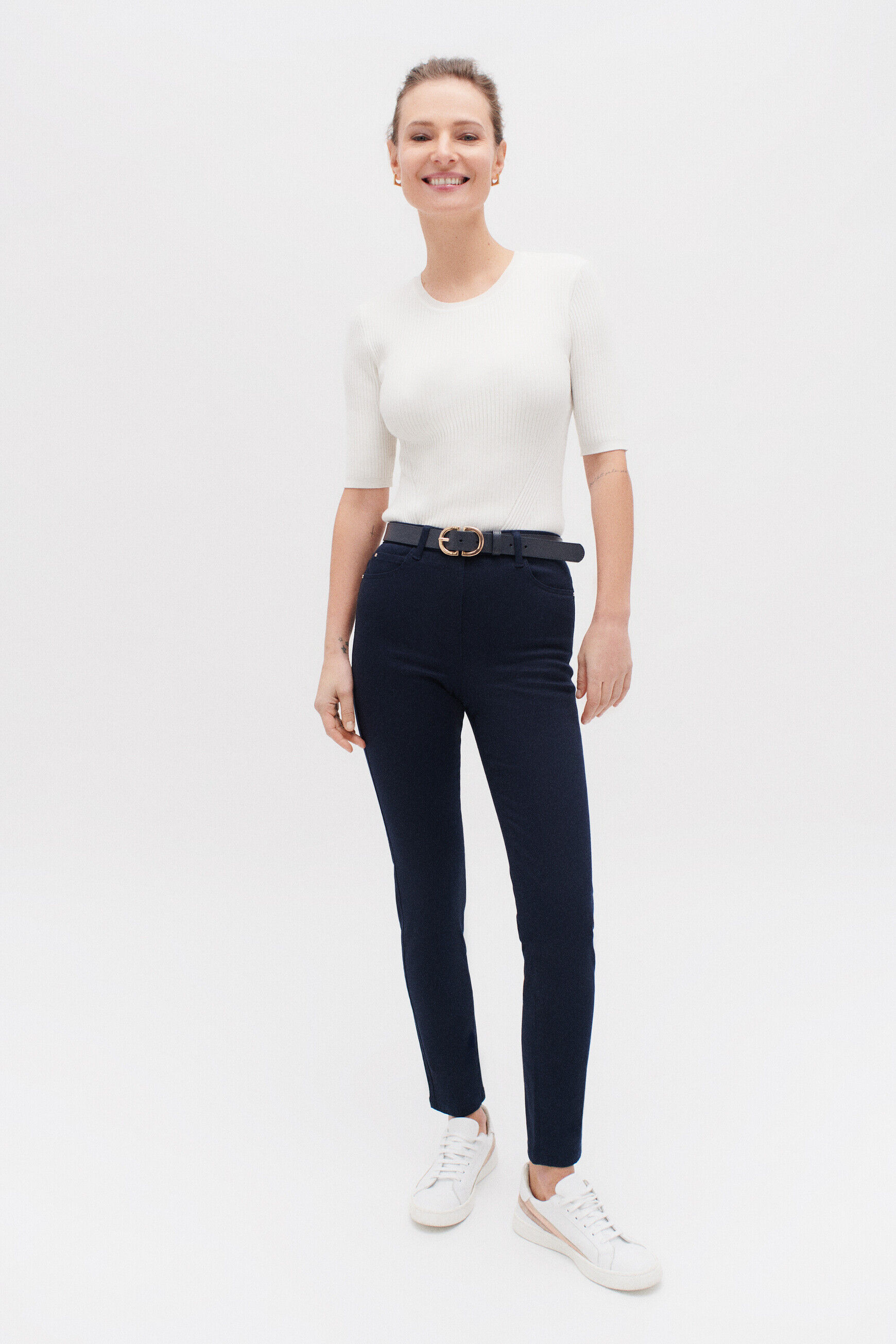 pantalon tony b bleu marine femme