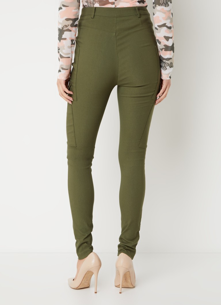 Pantaloni NIKKIE Adelaide slim fit cu talie înaltă și buzunare cu clapă