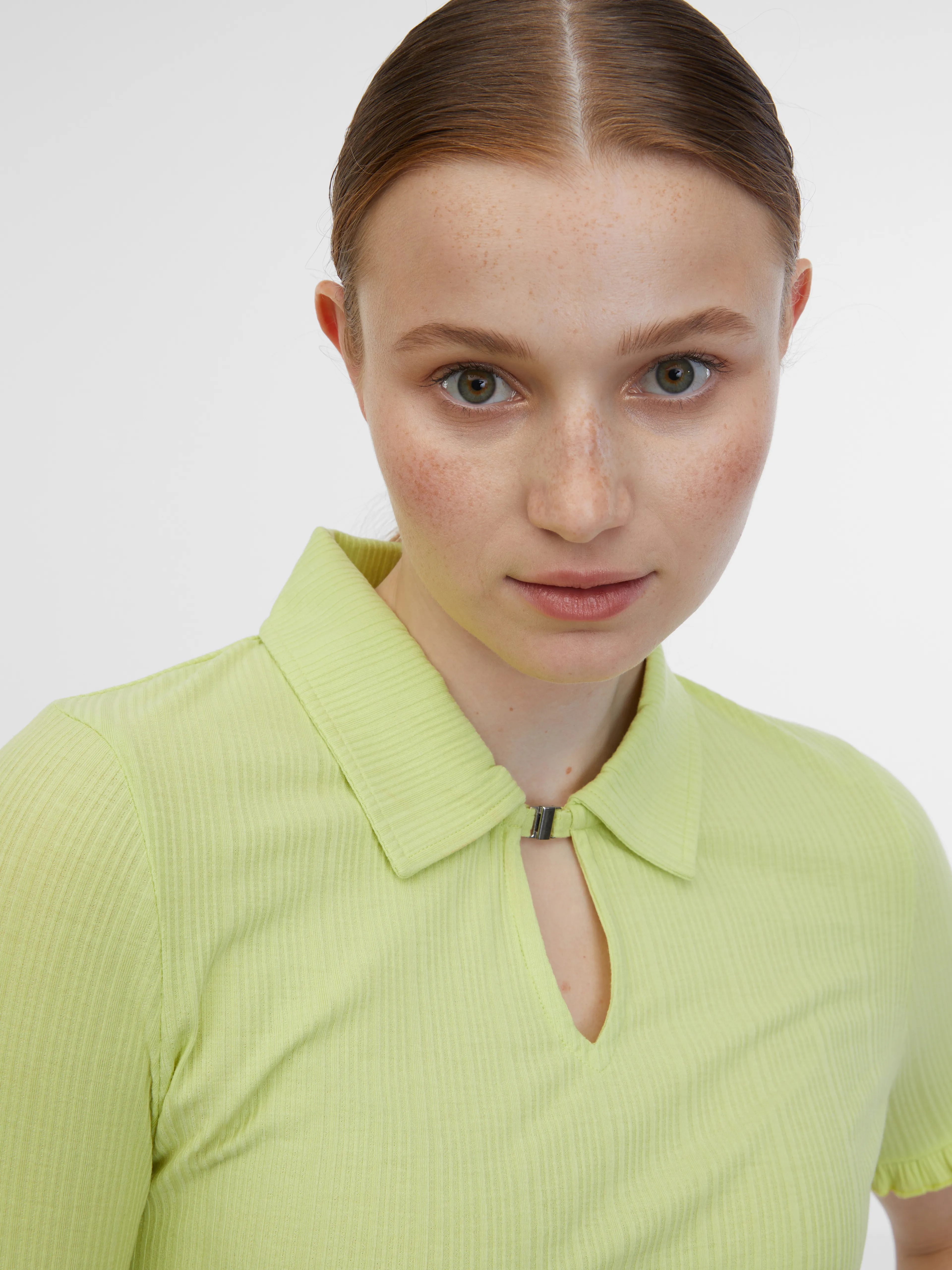 Gelbes gestreiftes Damen-Poloshirt ORSAY