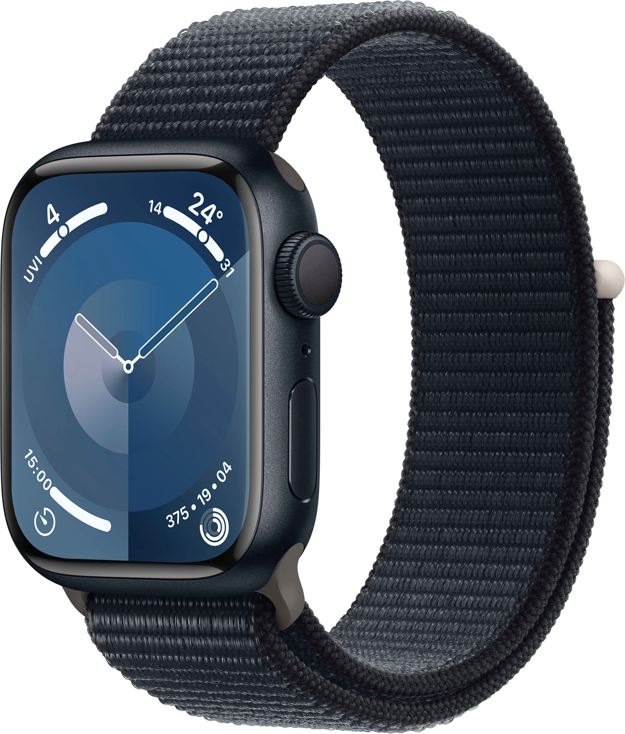 Apple Watch Series 9 GPS Aluminium 41mm Smartwatch (4,1 cm/1,69 Zoll, Watch OS 10), Sport Loop