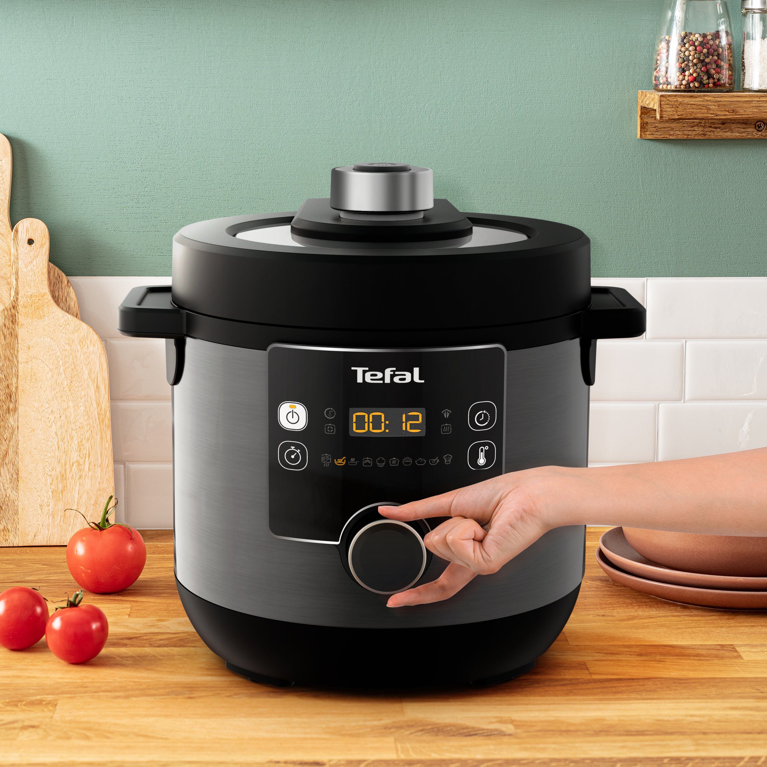 Tefal Multikocher CY7788 Turbo Cuisine & Fry, 1090 W, 7,6 l Schüssel, Schnellkochfunktion, 10 aut. Kochprogramme, 4 Extra Crisp Programme
