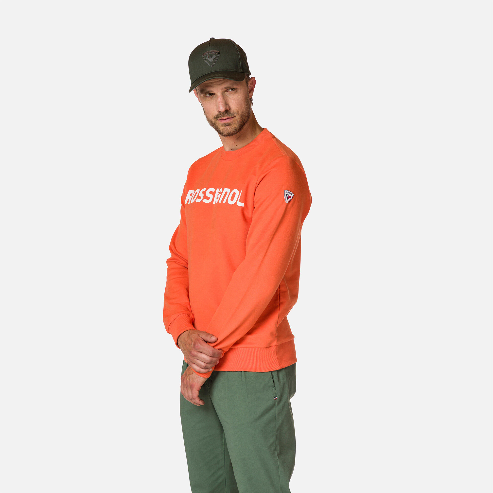 Sweat en coton à col rond Logo Homme