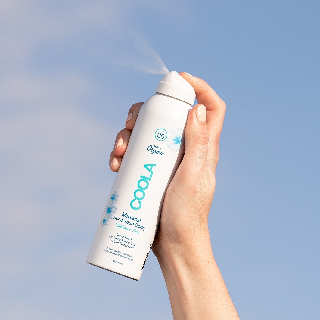 Spray de protecție solară minerală pentru corp Coola SPF30, fără parfum