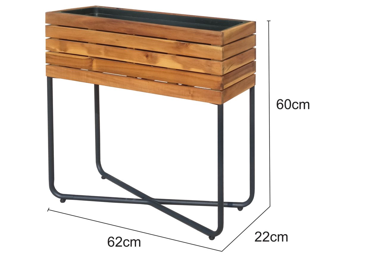 Hardin 1fachgut Hochbeet Pflanzkasten,Pflanztopf,Blumenkasten, 62 x 22 x 60cm FSC braun