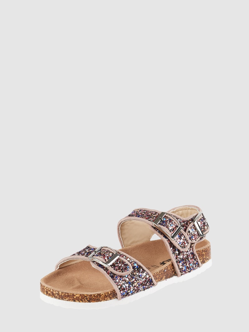 Sandalen mit Glitter-Effekt in rosa