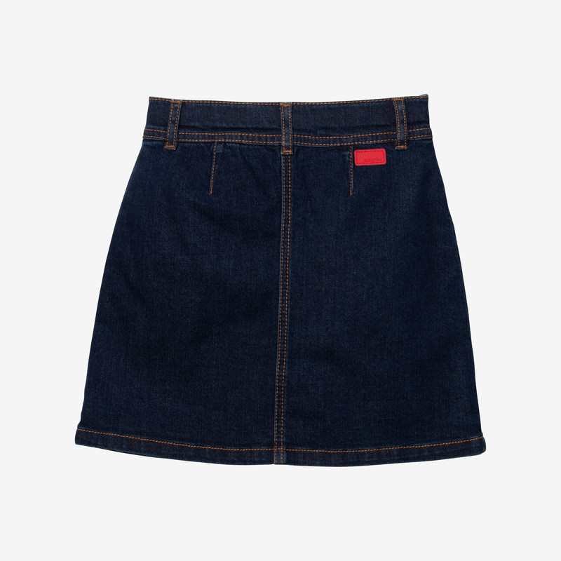 Jupe en jean fille brodée bleue Catimini